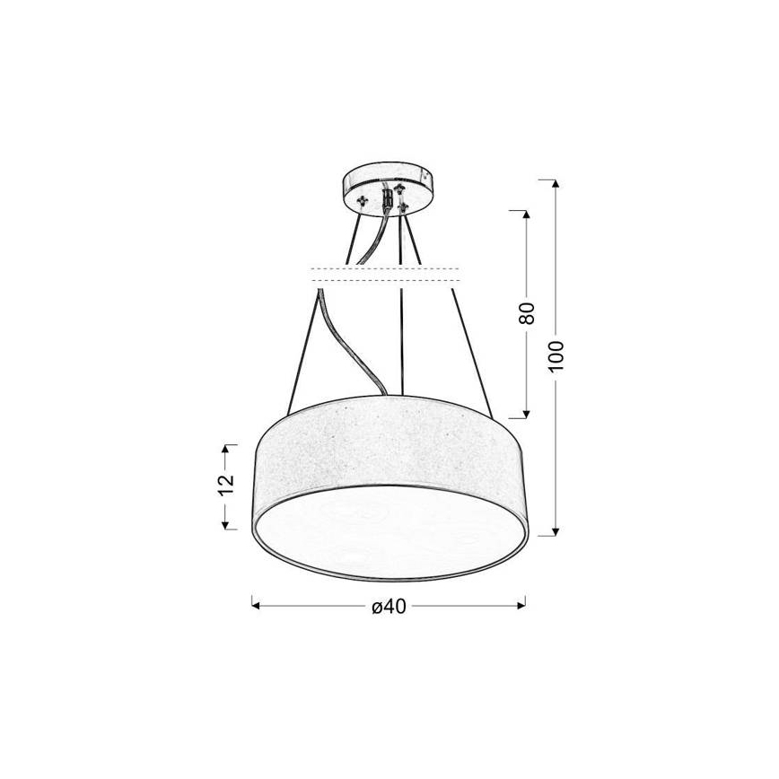 Lampadario a sospensione con filo KIOTO 3xE27/40W/230V
