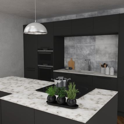 Lampadario a sospensione con filo KITCHEN 1xE27/15W/230V bianco/cromo lucido