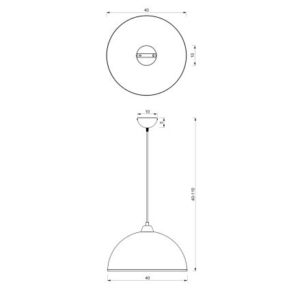 Lampadario a sospensione con filo KITCHEN 1xE27/15W/230V bianco/cromo lucido