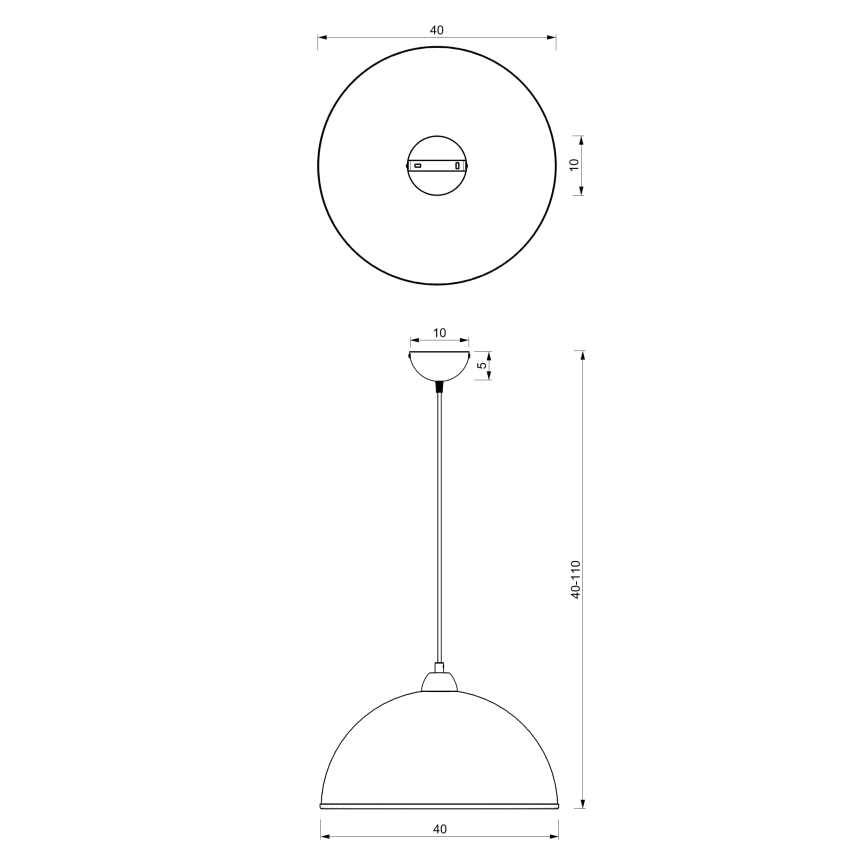 Lampadario a sospensione con filo KITCHEN 1xE27/15W/230V bianco/cromo lucido