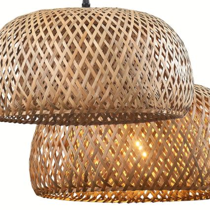 Lampadario a sospensione con filo KORFU 1xE27/20W/230V diametro 38 cm bambù