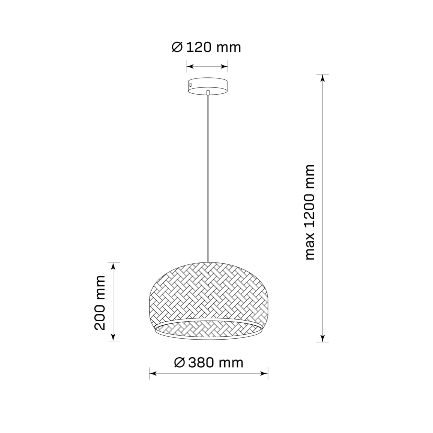 Lampadario a sospensione con filo KORFU 1xE27/20W/230V diametro 38 cm bambù