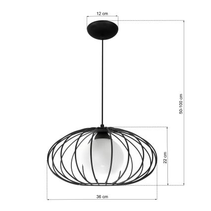 Lampadario a sospensione con filo KRONOS 1xE14/40W/230V