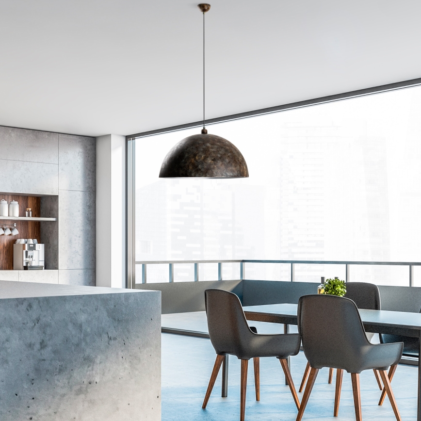 Lampadario a sospensione con filo KURE 1xE27/40W/230V diametro 60 cm grigio