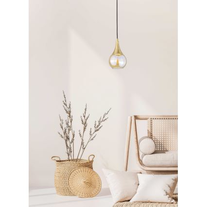 Lampadario a sospensione con filo LACRIMA HONEY 1xE27/60W/230V
