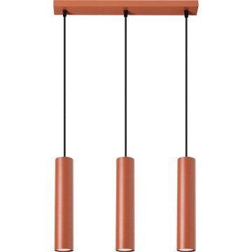 Lampadario a sospensione con filo LAGOS 3xGU10/10W/230V rosso