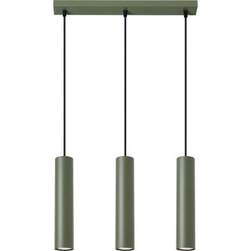 Lampadario a sospensione con filo LAGOS 3xGU10/10W/230V verde