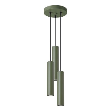Lampadario a sospensione con filo LAGOS 3xGU10/10W/230V verde
