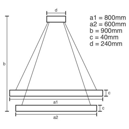 Lampadario a sospensione con filo LED dimmerabile LED/100W/230V 3000-6500K diametro 80 cm + telecomando