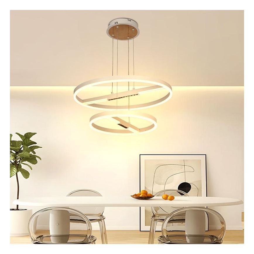Lampadario a sospensione con filo LED dimmerabile LED/100W/230V 3000-6500K diametro 60 cm + telecomando