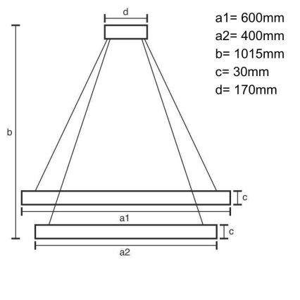 Lampadario a sospensione con filo LED dimmerabile LED/100W/230V 3000-6500K diametro 60 cm + telecomando