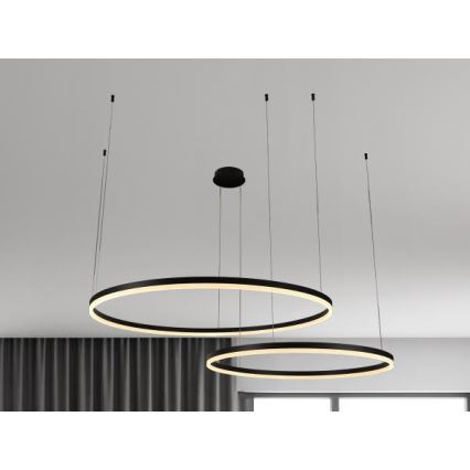 Lampadario a sospensione con filo LED dimmerabile LED/100W/230V 3000-6500K diametro 80 cm + telecomando