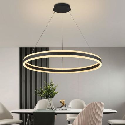 Lampadario a sospensione con filo LED dimmerabile LED/110W/230V 3000-6500K diametro 80 cm + telecomando
