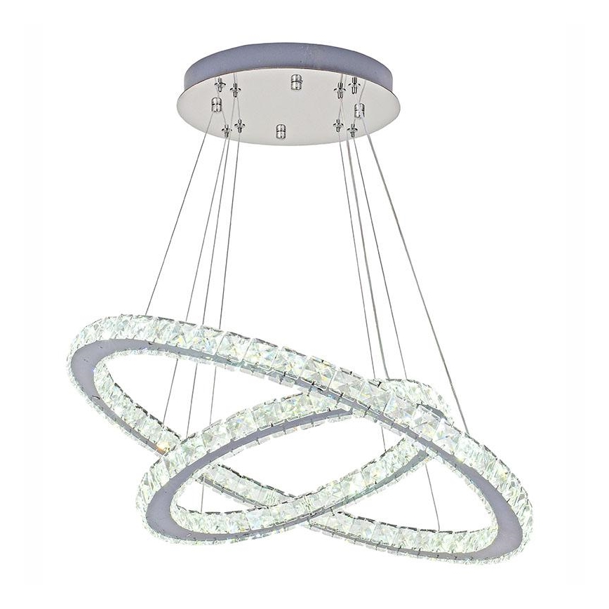 LED Dimmerabile cristallo lampadario su filo LED/115W/230V 3000-6500K argento + telecomando