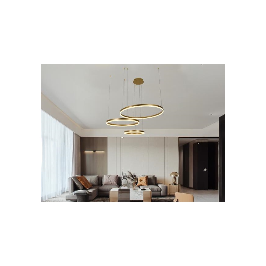 Lampadario a sospensione con filo LED dimmerabile LED/125W/230V 3000-6500K diametro 80 cm + telecomando