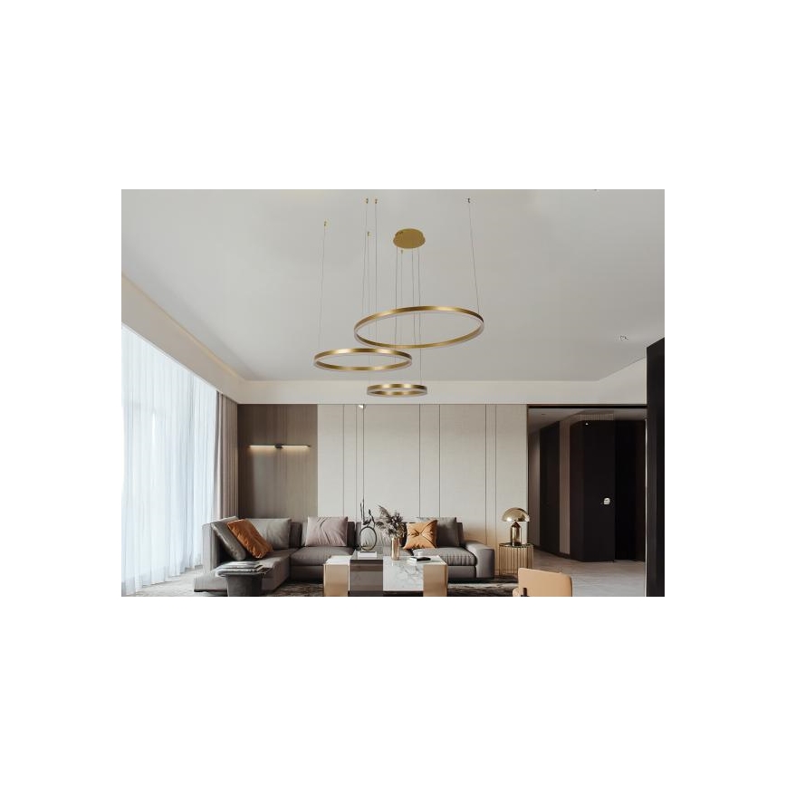 Lampadario a sospensione con filo LED dimmerabile LED/125W/230V 3000-6500K diametro 80 cm + telecomando