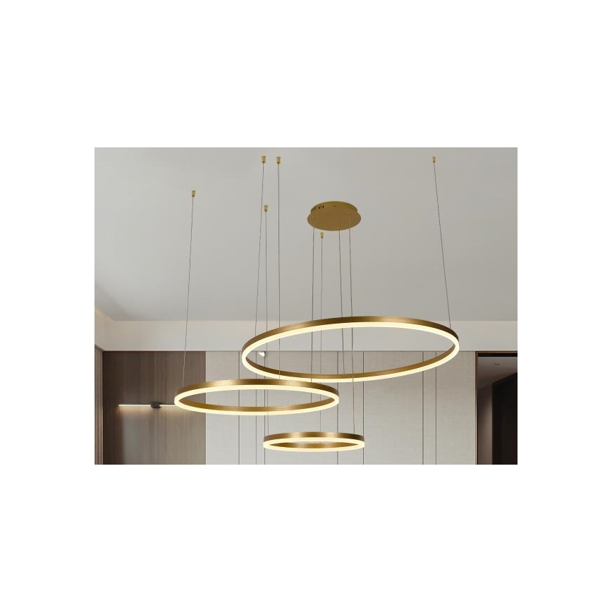Lampadario a sospensione con filo LED dimmerabile LED/125W/230V 3000-6500K diametro 80 cm + telecomando