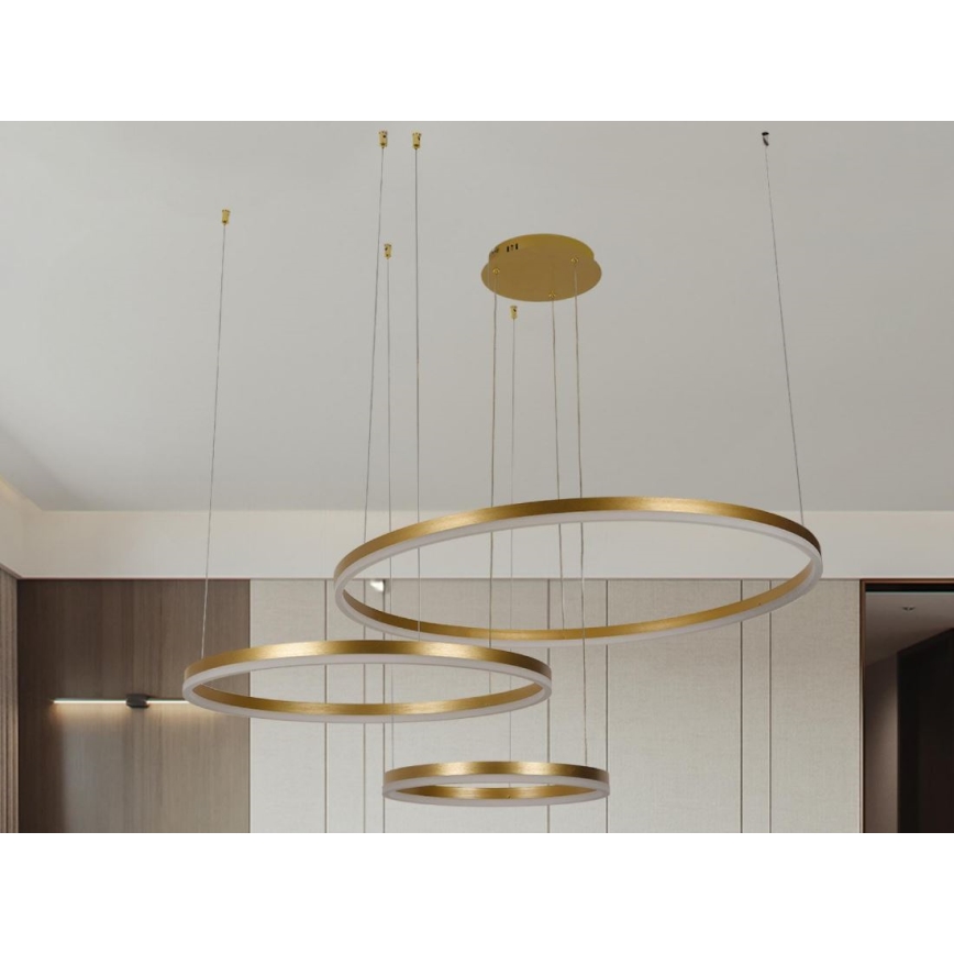 Lampadario a sospensione con filo LED dimmerabile LED/125W/230V 3000-6500K diametro 80 cm + telecomando