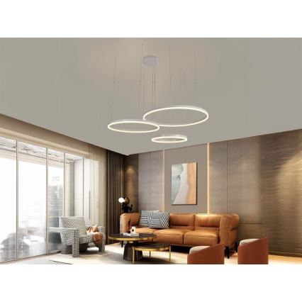 Lampadario a sospensione con filo LED dimmerabile LED/125W/230V 3000-6500K diametro 80 cm + telecomando