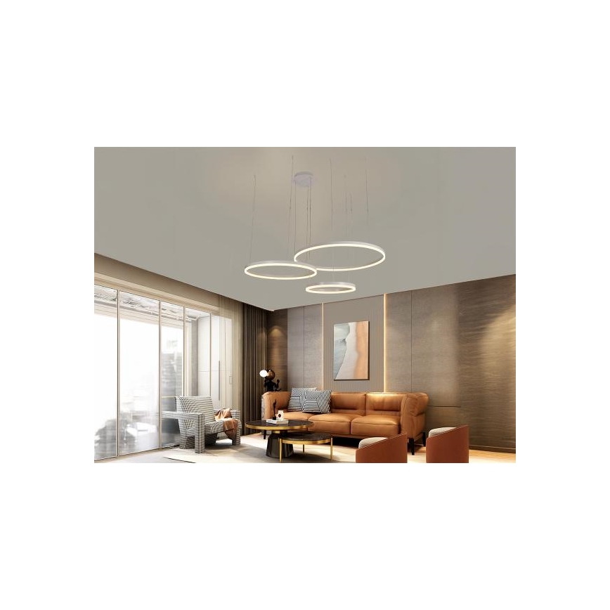 Lampadario a sospensione con filo LED dimmerabile LED/125W/230V 3000-6500K diametro 80 cm + telecomando