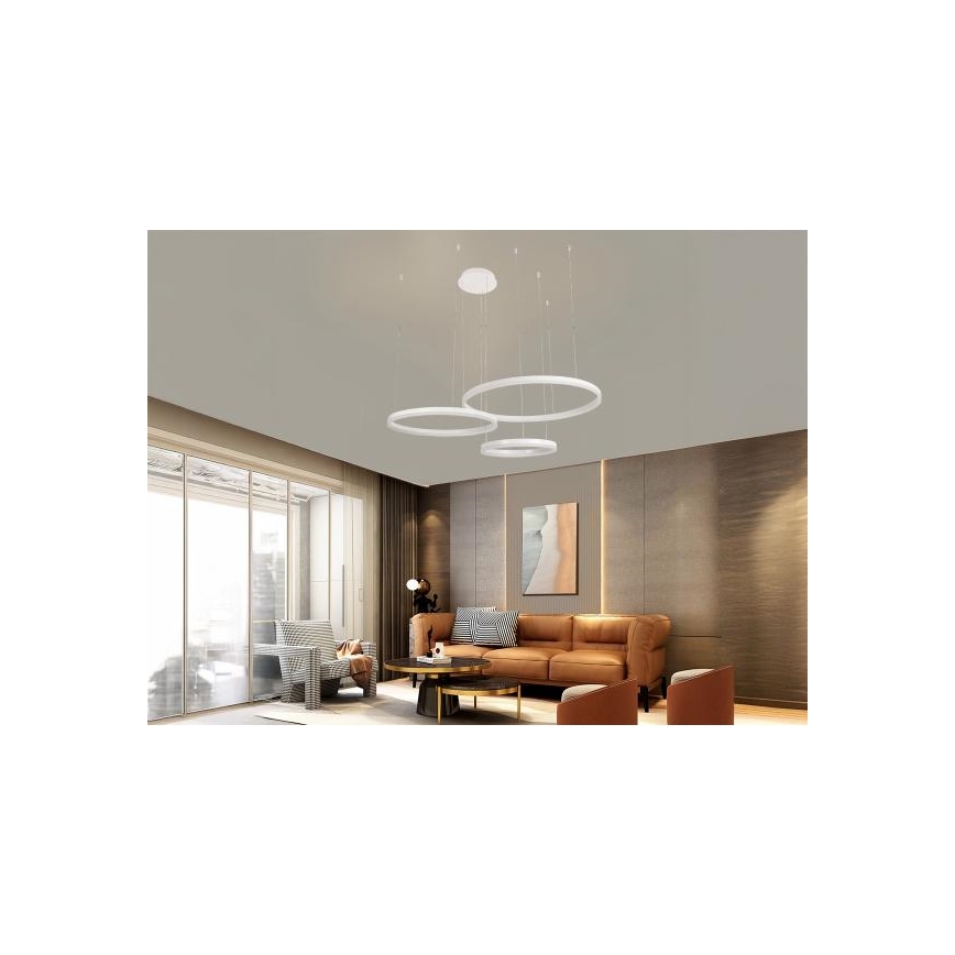 Lampadario a sospensione con filo LED dimmerabile LED/125W/230V 3000-6500K diametro 80 cm + telecomando