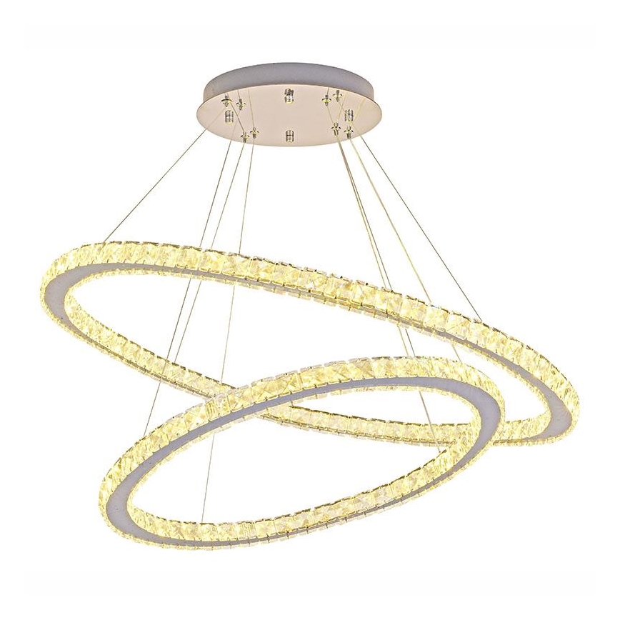 LED Dimmerabile cristallo lampadario su filo LED/160W/230V 3000-6500K argento + telecomando