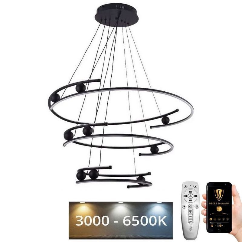 Lampadario a sospensione con filo LED dimmerabile LED/170W/230V 3000-6500K diametro 80 cm + telecomando