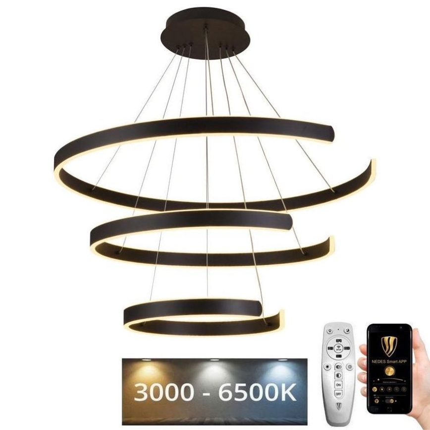Lampadario a sospensione con filo LED dimmerabile LED/220W/230V 3000-6500K diametro 80 cm + telecomando