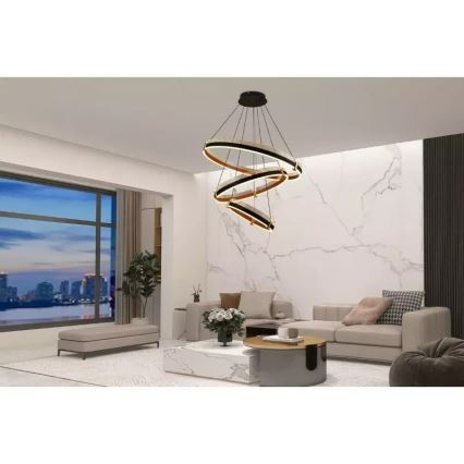 Lampadario a sospensione con filo LED dimmerabile LED/240W/230V 3000-6500K diametro 80 cm + telecomando