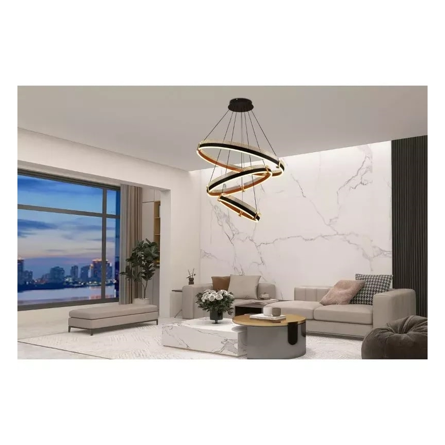 Lampadario a sospensione con filo LED dimmerabile LED/240W/230V 3000-6500K diametro 80 cm + telecomando