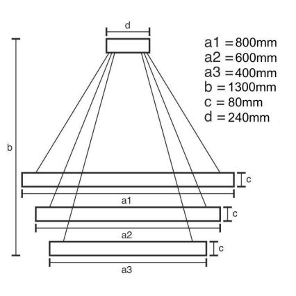 Lampadario a sospensione con filo LED dimmerabile LED/240W/230V 3000-6500K diametro 80 cm + telecomando