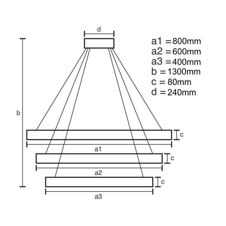 Lampadario a sospensione con filo LED dimmerabile LED/240W/230V 3000-6500K diametro 80 cm + telecomando