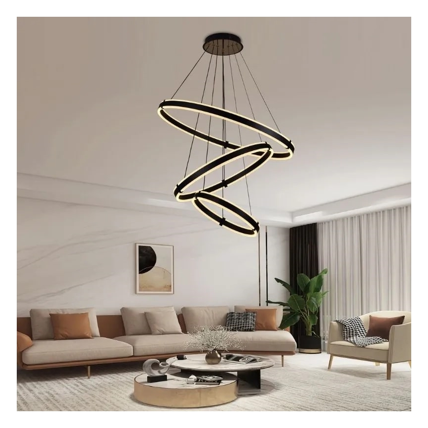 Lampadario a sospensione con filo LED dimmerabile LED/250W/230V 3000-6500K diametro 80 cm + telecomando