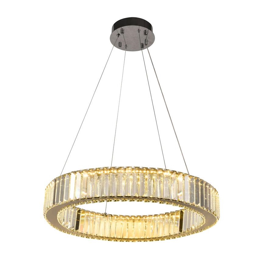 LED Lampadario di cristallo dimmerabile a filo LED/40W/230V 3000-6500K cromo lucido + telecomando