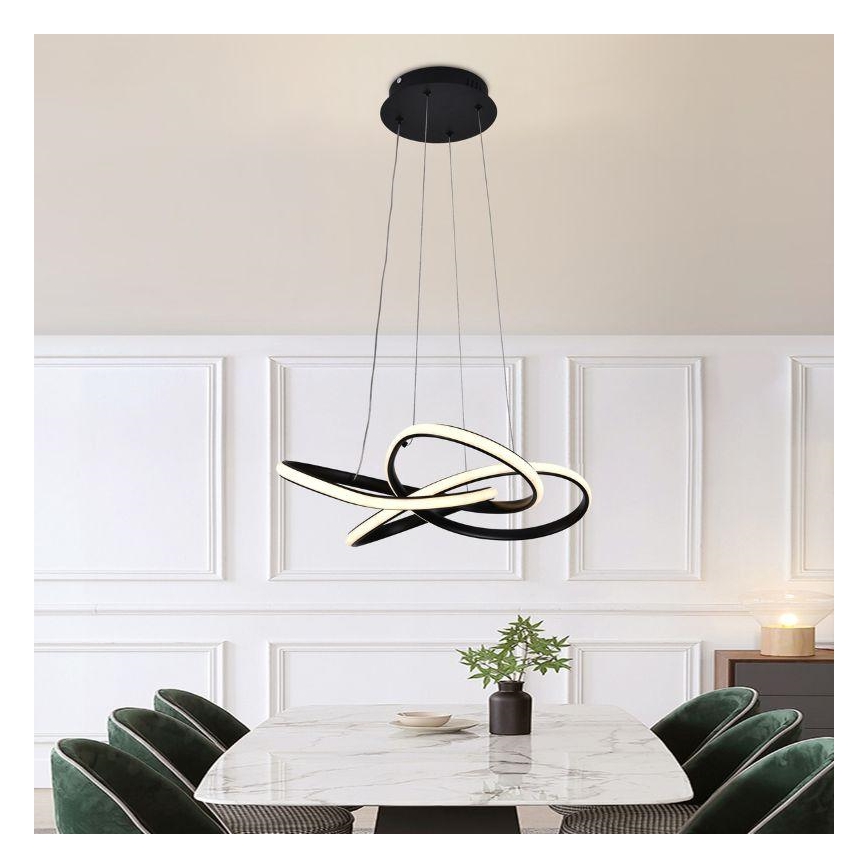 Lampadario a sospensione con filo LED dimmerabile LED/40W/230V 3000-6500K nero + telecomando