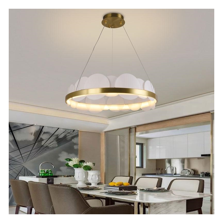 Lampadario a sospensione con filo LED dimmerabile LED/40W/230V 3000-6500K oro + telecomando