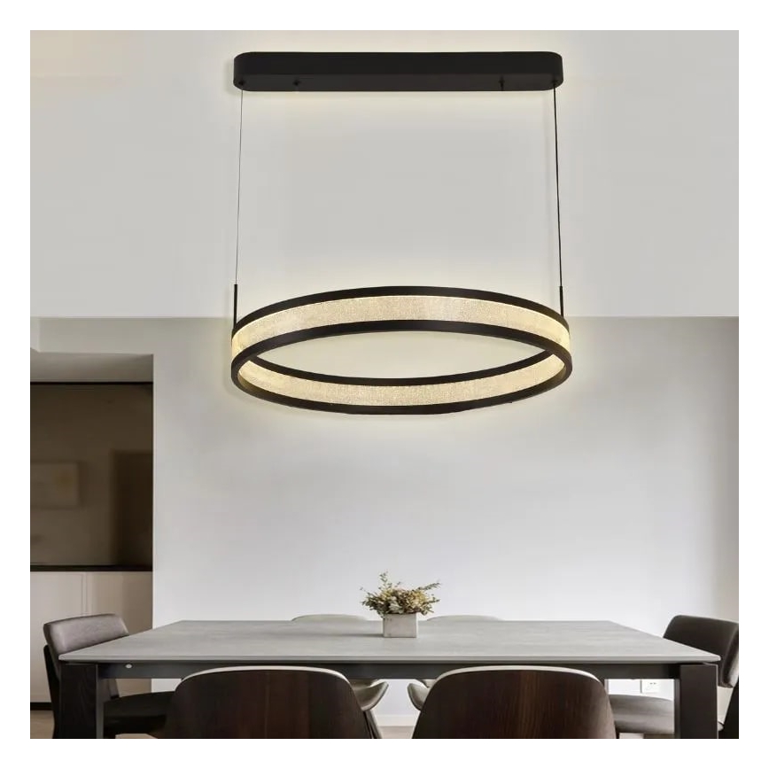 Lampadario a sospensione con filo LED dimmerabile LED/45W/230V 3000-6500K nero + telecomando