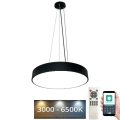Lampadario a sospensione con filo LED dimmerabile LED/50W/230V 3000-6500K nero + telecomando