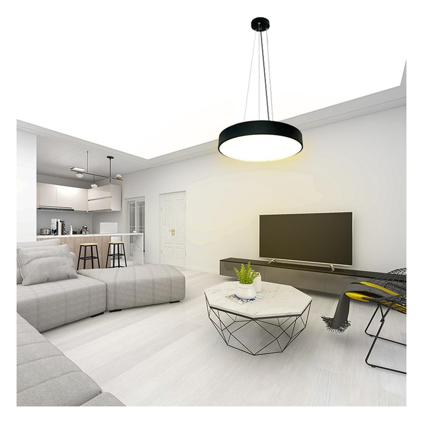 Lampadario a sospensione con filo LED dimmerabile LED/50W/230V 3000-6500K nero + telecomando