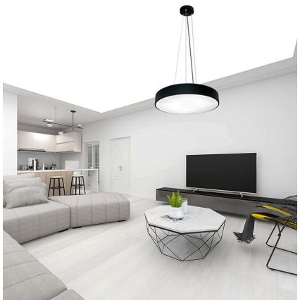 Lampadario a sospensione con filo LED dimmerabile LED/50W/230V 3000-6500K nero + telecomando