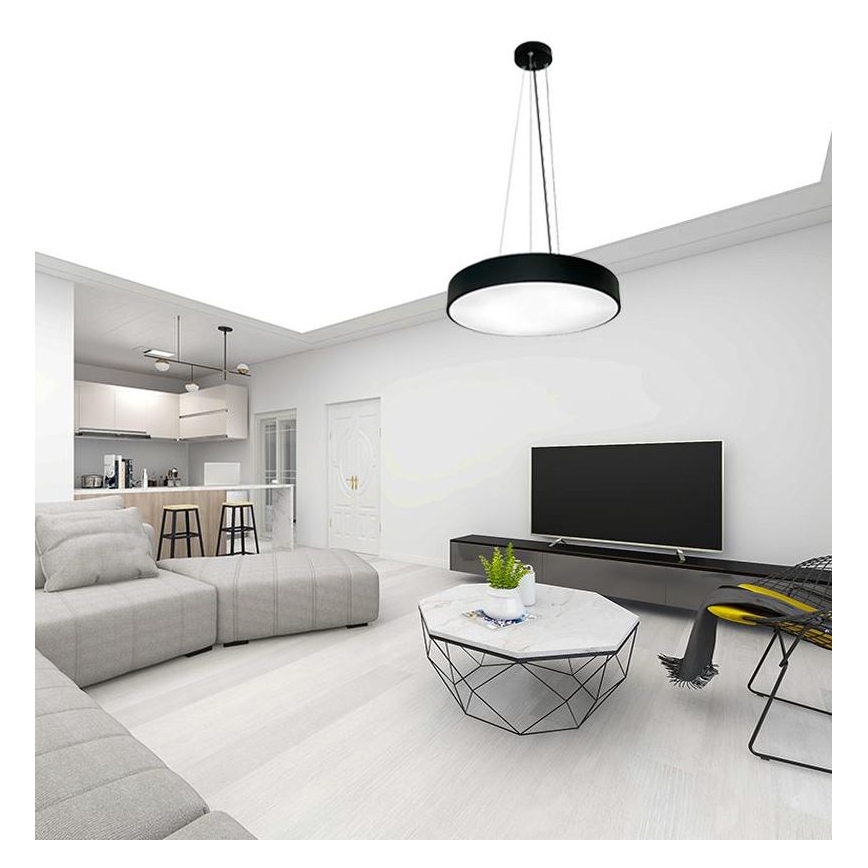 Lampadario a sospensione con filo LED dimmerabile LED/50W/230V 3000-6500K nero + telecomando