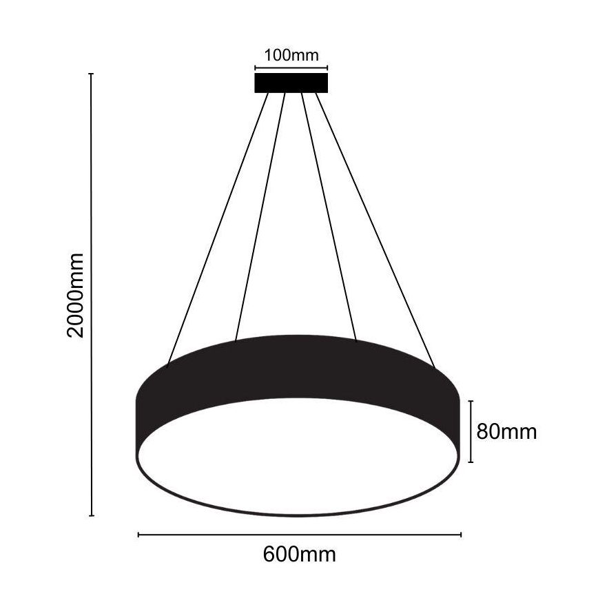 Lampadario a sospensione con filo LED dimmerabile LED/50W/230V 3000-6500K nero + telecomando
