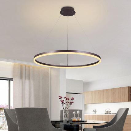 Lampadario a sospensione con filo LED dimmerabile LED/55W/230V 3000-6500K diametro 80 cm + telecomando