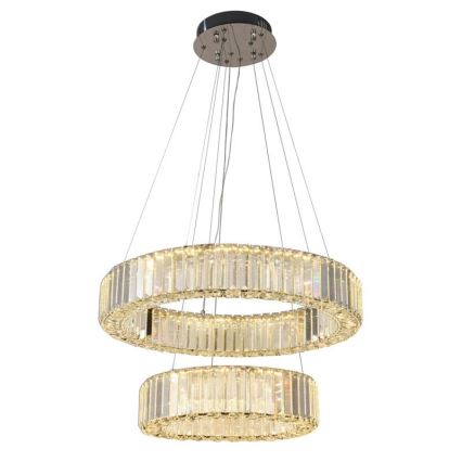 LED Lampadario di cristallo dimmerabile a filo LED/65W/230V 3000-6500K cromo lucido + telecomando