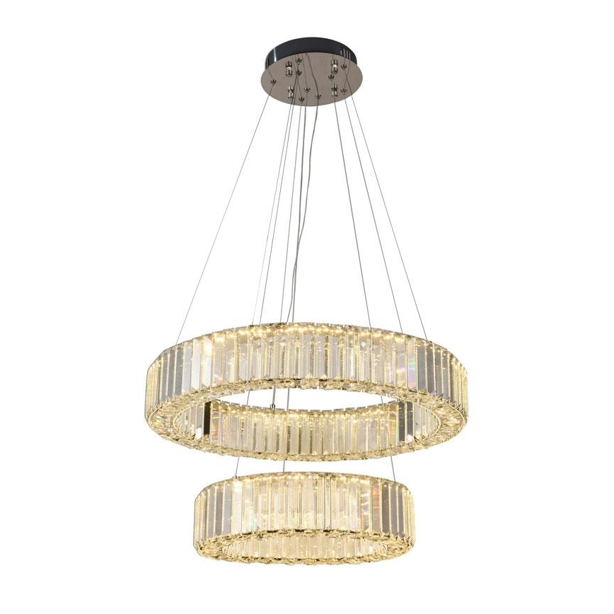LED Lampadario di cristallo dimmerabile a filo LED/65W/230V 3000-6500K cromo lucido + telecomando