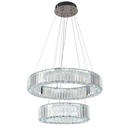 LED Lampadario di cristallo dimmerabile a filo LED/65W/230V 3000-6500K cromo lucido + telecomando