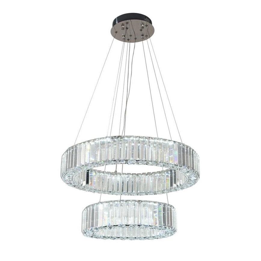 LED Lampadario di cristallo dimmerabile a filo LED/65W/230V 3000-6500K cromo lucido + telecomando