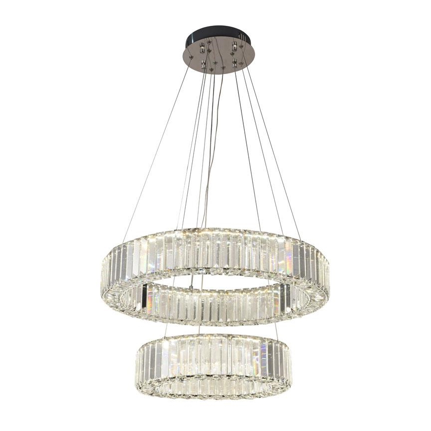 LED Lampadario di cristallo dimmerabile a filo LED/65W/230V 3000-6500K cromo lucido + telecomando