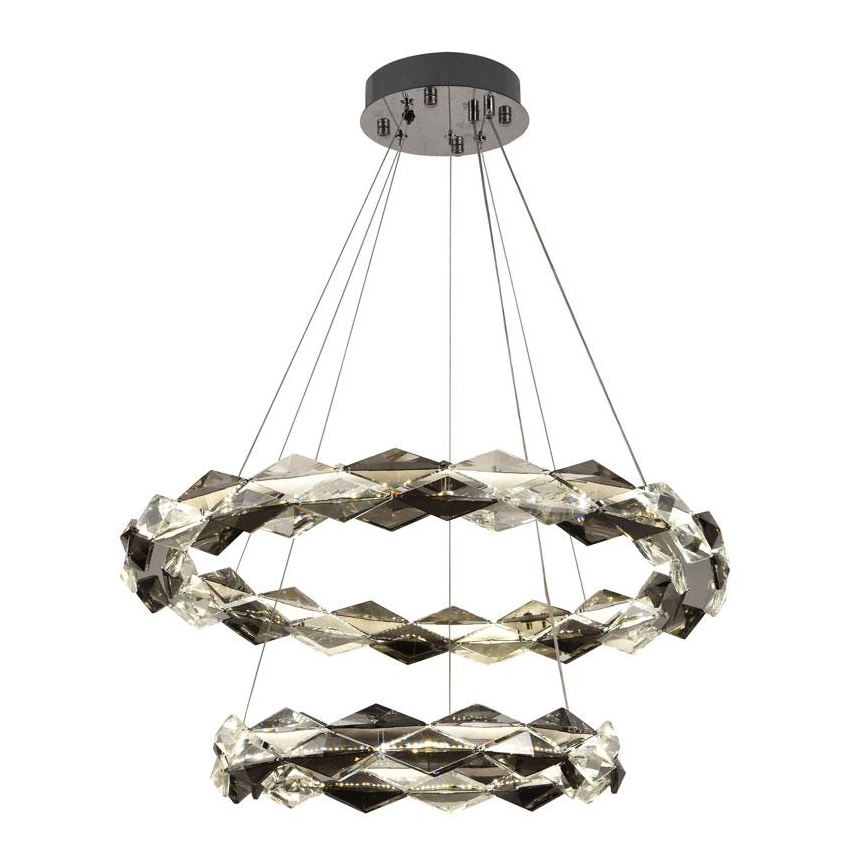 LED Lampadario di cristallo dimmerabile a filo LED/65W/230V 3000-6500K cromo lucido + telecomando