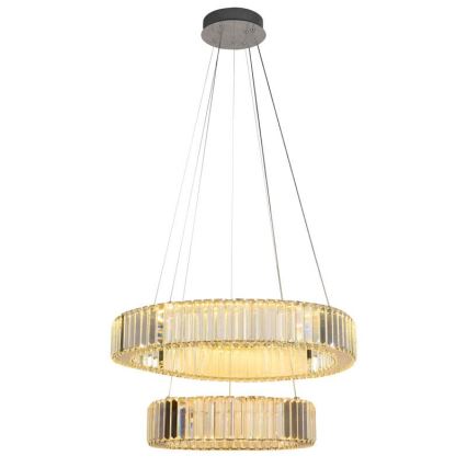 LED Lampadario di cristallo dimmerabile a filo LED/65W/230V 3000-6500K cromo lucido + telecomando